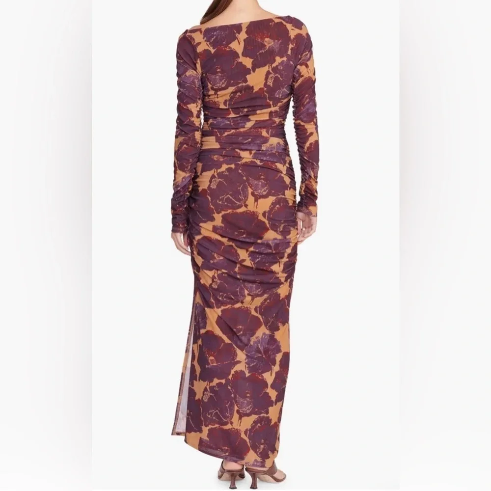 STAUD Solana Floral Maxi Dress Dried Pressed Flowers S Long Sleev Wedding Guest - Picture 6 of 16